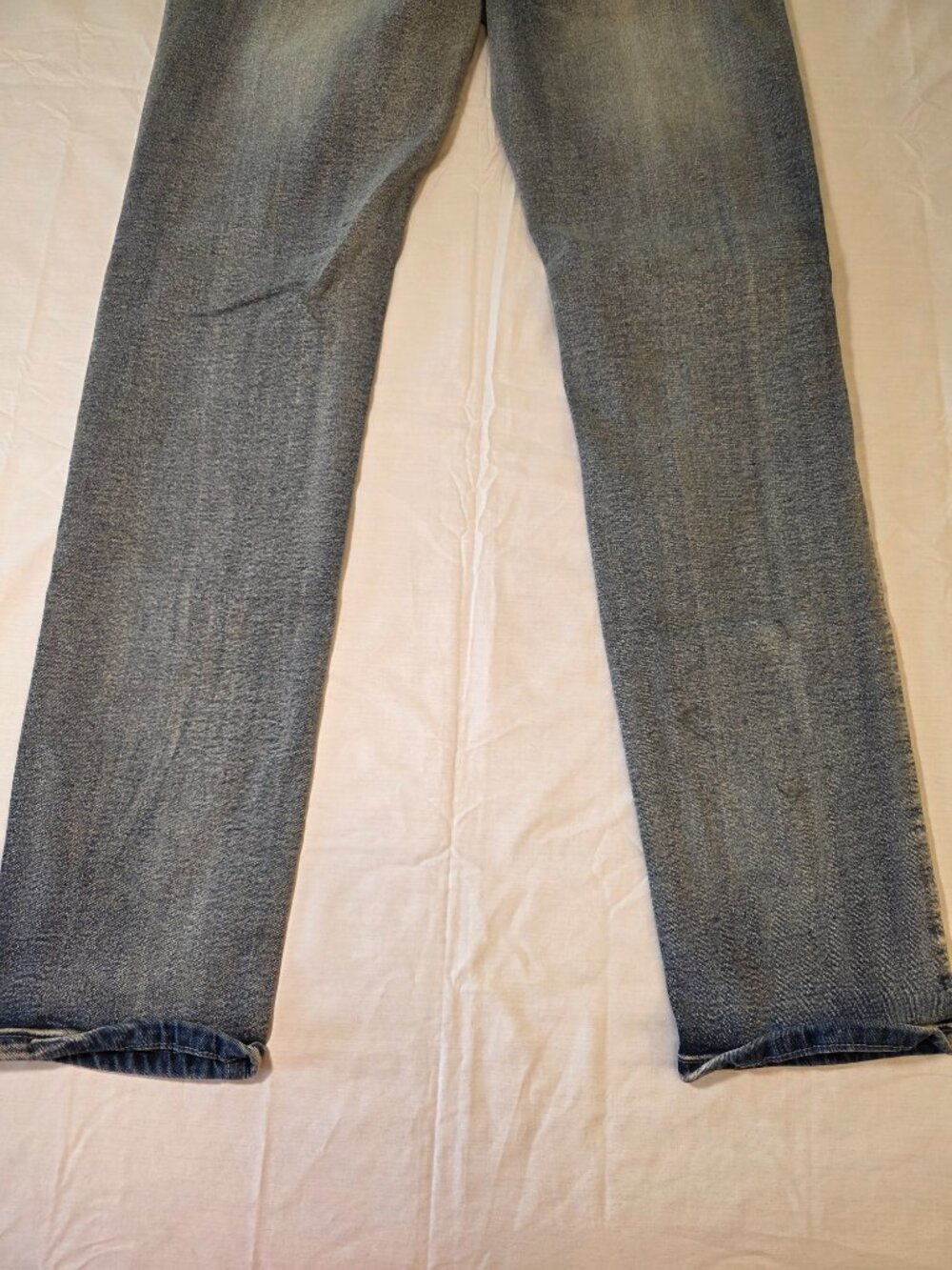 ZCL Men's Distressed Cross Patch Denim Jeans Light Wash Blue Size 30 Streetwear - Picture 12 of 16